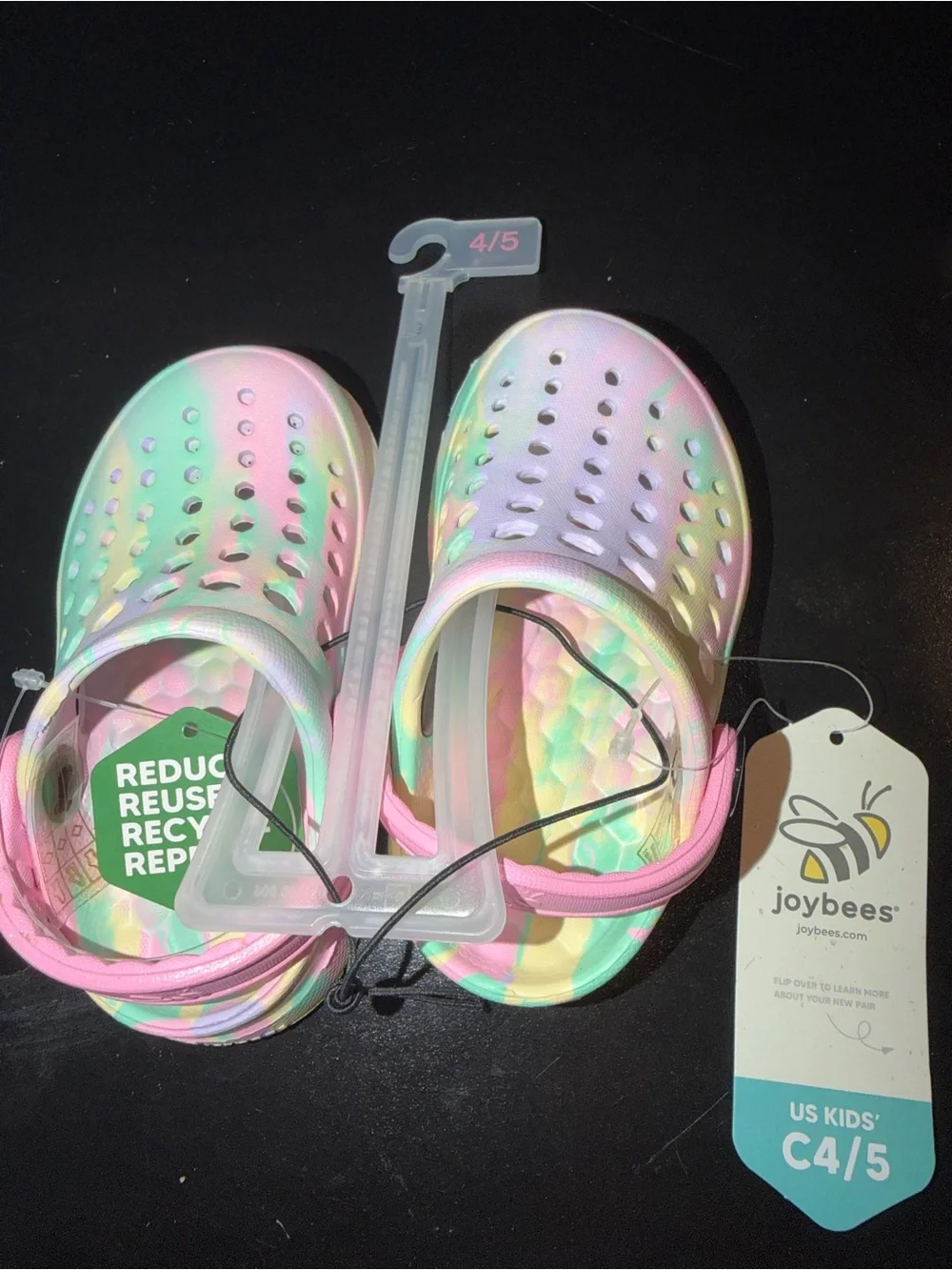 Joybees Kids' Iridescent Pastel Clog Sandals - Pink/Green/Yellow (C4/5)